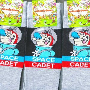 (3-Pack) The Ren And Stimpy Show Stimpy Space Cadet Crew Socks Mens Size (6 -12)